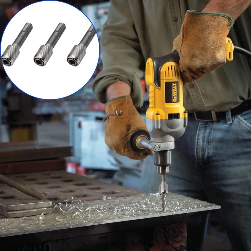 XPEX Pack of 3 Sds Plus Adapter, 6.35 mm Drill