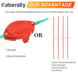 Kaberalty SF-080 Trimmer Head Blade+Upgraded 0.11" Flexible Pre-Cut Trimmer Line Compatible with Black and Decker SF-080-BKP GH3000 LST540 GH3000R LST540B String Trimmer (22 Pack)
