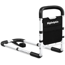 Bed Rails for Elderly Adults Safety, 350 LB Capacity, Model BS06 | ASTM Approved, Bed Cane with Non-Slip Ergonomic Handle & Storage Bag, Tool-Free, Adjustable Bed Railings for Seniors