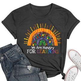 Teacher Shirts for Women Preschool Teacher Shirt Cute Rainbow Caterpillar Graphic Tees Kindness Teacher Tops