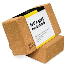 Premium Cork Yoga Blocks 2 Pack - Extra Large Yoga Blocks with Performance Grade Natural Portuguese Cork | High Density, Non-Slip Support for Safer Balancing