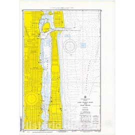 Historic Pictoric Vintage Map - Lake Worth Inlet and Palm Beach, 1968 Nautical NOAA Chart - Vintage Wall Art - 18in x 24in