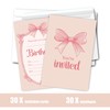 Putocopic Pink Bow Birthday Invitations Girl, Pink Bow Party Fill