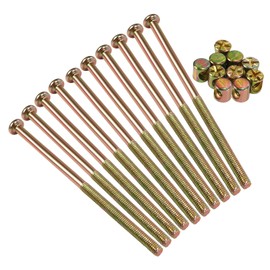 Adyoney 10-Piece Set of M6 x 120mm Flat Round Head Hex Socket Screws - Perfect for Mother and Baby Bed Accessories - Galvanized for Long-Lasting Durability