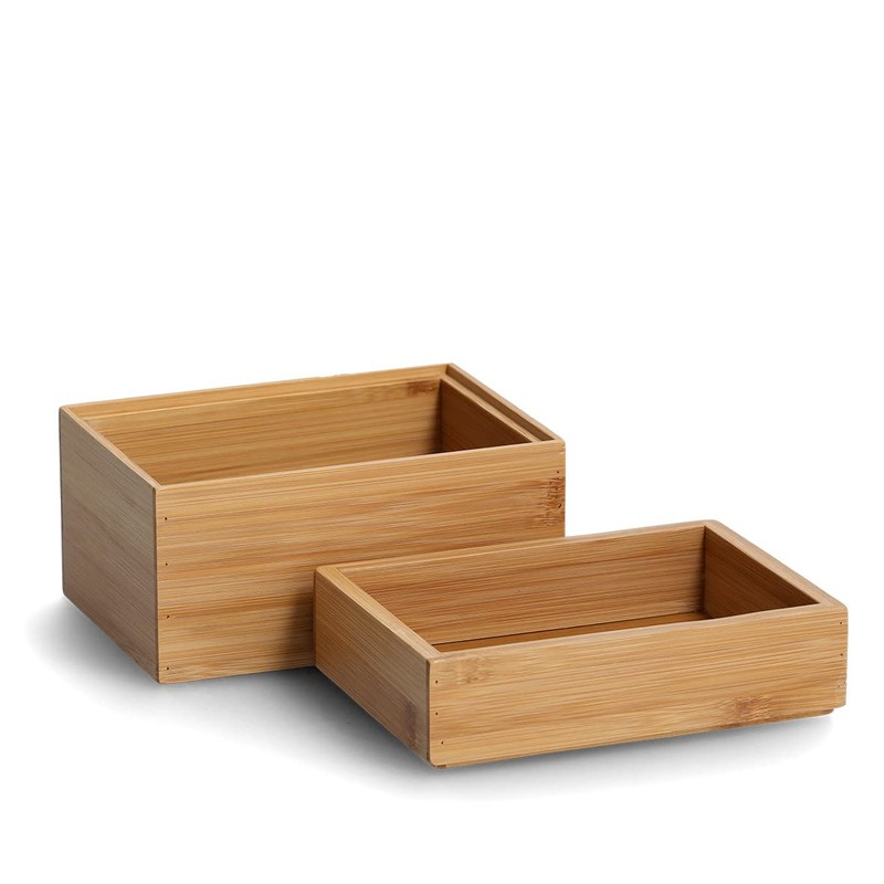Zeller 13319 Organiser Box Set of 2 Bamboo Approx. 17