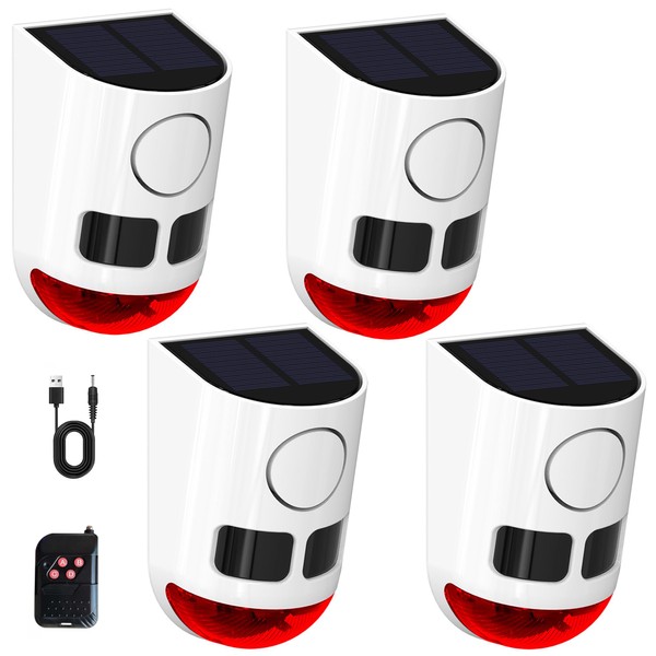 Solar Strobe Light Motion Detector Alarm: Dog Barking and Gunshot