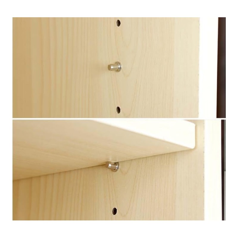 cSeao 125Pcs Shelf Pins Kit, 5 Styles Nickel Plated Shelf