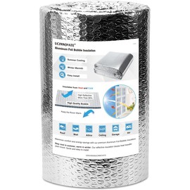 UCINNOVATE 19.7"x 10 Ft Reflective Insulation Roll, Double Side Thermal Aluminum Foil Insulation for Summer Heat, Bubble Window Insulation Shield for Winter Weatherproof Attics,Garage,RV,Ducts,Roof