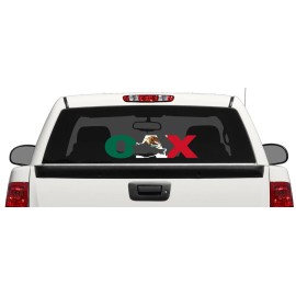 X Graphics Oaxaca letters Decal Car Window Laptop Map Vinyl Sticker Mexico Oax - Mexican Flag, 3.3" x 9"