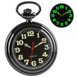 VOSO Vintage Modern Pocket Watch Roman Numerals Quartz Classic Fob Pocket Watch with Chain for Men Women Gift for Graduation Birthday Anniversary Day Christmas Father's Day