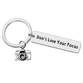 Photographer Gift Camera Lovers Keyring Don't Lose Your Focus Keychain Christmas Graduation Birthday Gifts for Photography Inspirational Gift for Photo Lovers Photo Club Gift Camera Encouragement Gift