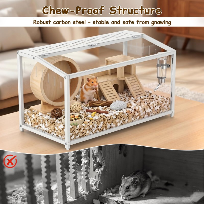 BORISI Hamster Cage Metal - Chewproof Large Hamster Cage, Hamster