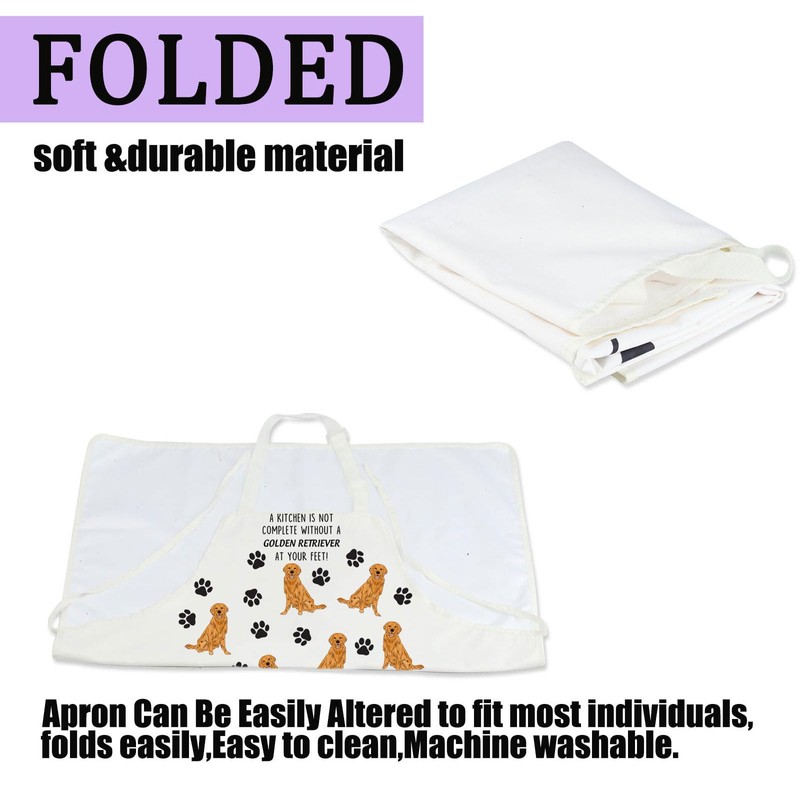 CENWA Golden Retriever Apron With Pockets Golden Retriever Gifts Adjustable