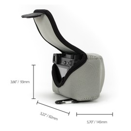 MegaGear MG735 Panasonic Lumix DMC-GF10, GF9, GF8, GF7, GF6, GF5, GX950, GX900, GX850, GX800, GX85, GX80, (12-32mm) Ultra Light Neoprene Camera Case - Gray