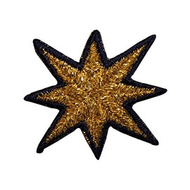 ID 3533 8 Point Star Burst Patch Night Sky Shinning Embroidered Iron On Applique