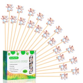 Bear Theme Cocktail Picks We Can Bearly Wait Baby Shower Decorations Long Toothpicks Fruit Sticks Skewers for Appetizer Charcuterie Food Sandwich, Teddy Bear Themed Birthday Party Supplies