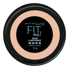 Maybelline Base Maquillaje Polvo Fit Me, 12 gr, matifica y controla brillo 16h, minimiza poros