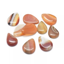 Unbranded Teardrop Banded Agate Beads, Sardonyx Top Drilled Pendants 17~20mm X 24~28mm 1pc