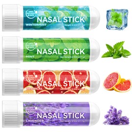 Nasal Inhaler Stick,On-The-Go,Portable,4 Pack Vapor Inhaler,Sinus & Congestion Relief, Daily Relaxation, Stress Relief,Natural Sinus Inhaler Nasal Sticks - Portable Nasal Inhaler for Adults