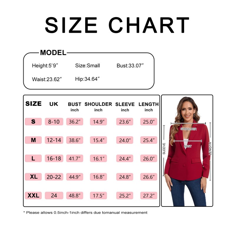 MINTLIMIT Womens Notched Lapel Button Blazer Long Sleeve Jacket Suit