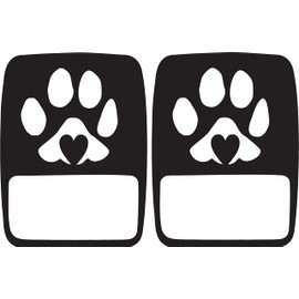JeepTails Dog Paw Heart tail lamp light covers (non-LED) compatible with Jeep Gladiator Black 1 pair