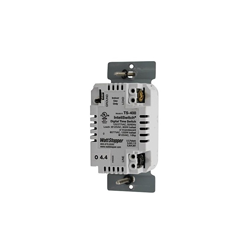 Wattstopper TS-400-W Time Switch Programmable, 800W, LCD, White