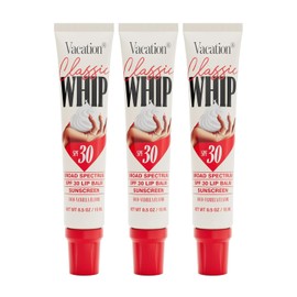 Vacation Classic Whip SPF 30 Lip Balm Sunscreen - Hydrating Lip Balm with Hyaluronic Acid, Peptides & Shea Butter - Coconut-Vanilla Flavored SPF Lip Gloss, Broad Spectrum SPF 30, 0.5 oz (Pack of 3)