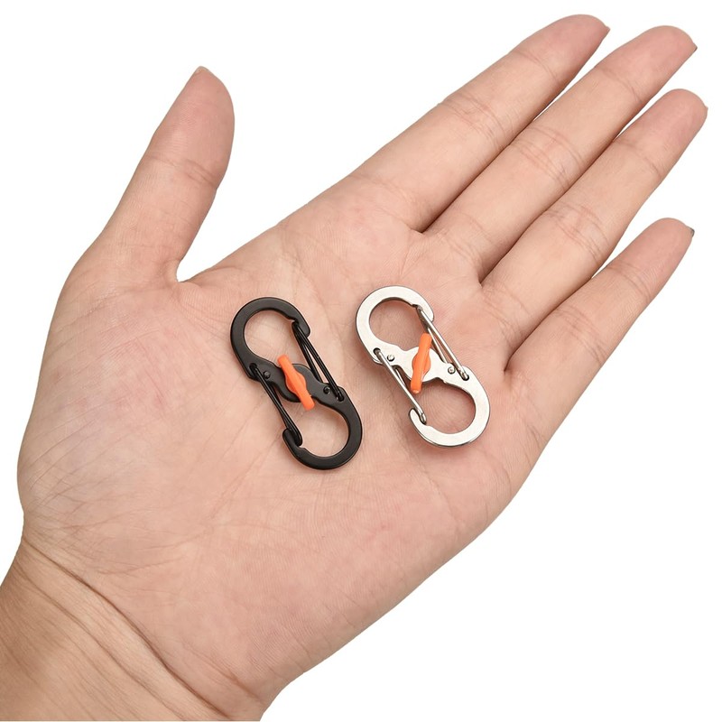 KAruim S-Biner, Micro Lock, S-Shaped Carabiner, Set of 8, Locking