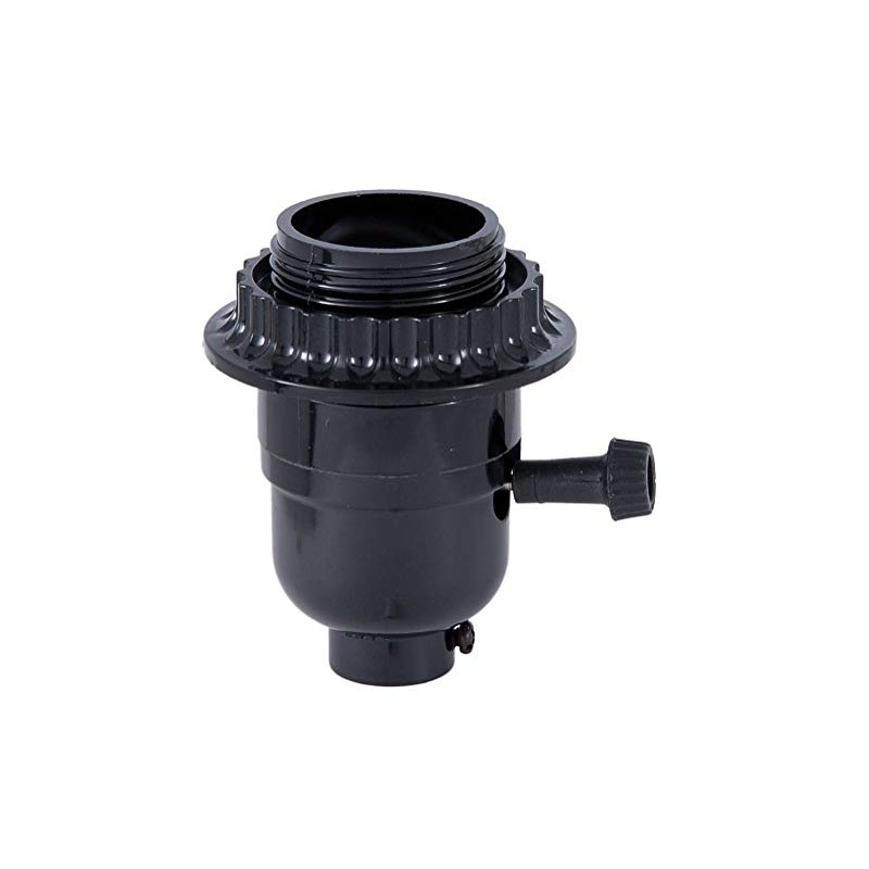 B&P Lamp® Turn-Knob 3-Way Phenolic Socket, Med. Base, has Threaded
