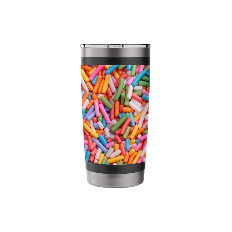 Rainbow Sprinkle Confetti Pattern for Bakers Donuts Dessert Stainless Steel