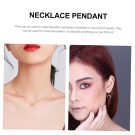 TEHAUX Moon Shape Pendant Necklace Silver Necklace DIY Fashion Pendant for DIY Jewelry