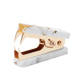 1PC Marble Gold Line Gold Staples Remover Acrylic Luxury Yellow Golden Metal Body Staple Puller Removal Tool with Lock Professional Staple Remover for School Desktop Accessories