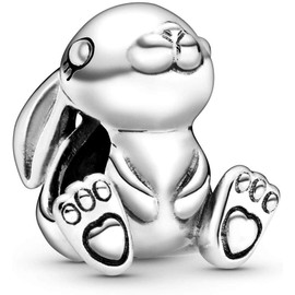 Beads R Us ® - Great Rabbit/Bunny Charm/Bead in Solid Sterling Silver Hallmarked 925, Compatible with all European style Charm Bracelets and Necklaces.