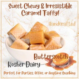 Butterscotch Caramel Squares Taffy Candy by Its Delish, 2 Lbs Bulk – Handcrafted Soft Caramel Candy Chews Individually Wrapped – Delicious Chewy Snack Treat for Home or Office Parties | Kosher Dairy