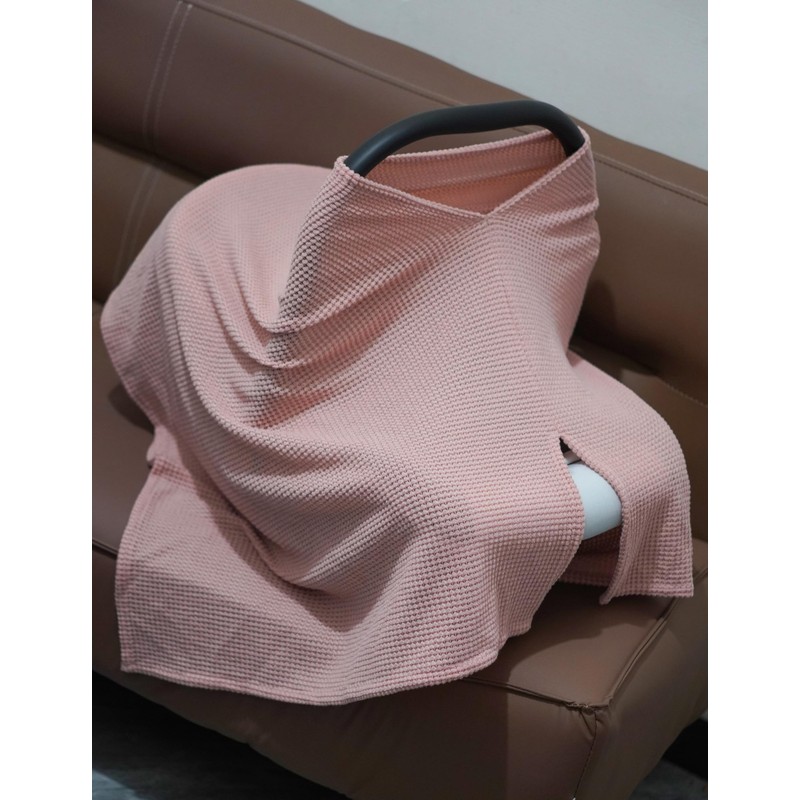 BEWDIO Pink Nursing Cover for Breastfeeding, Soft Breathable Privacy Poncho,