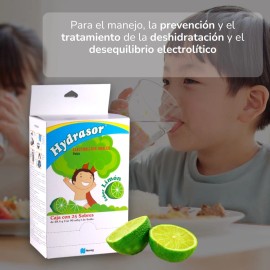 Hydrasor Electrolitos Orales Polvo Sabor Limón caja con 25 sobres de 28.4 g c/u