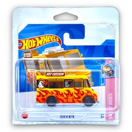 Hot Wheels Quick Bite (Yellow & Orange) 3/5 Sweet Rides 2023-31/250 (Short Card) - COMES IN A KLAS CAR KEEPER PROTECTIVE COLLECTORS CASE - HKH19