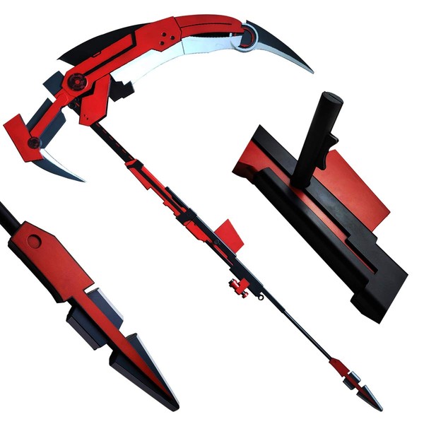 MINGSHAO 70” Overall Foam RWBY Ruby Crescent Rose The High Velocity Sniper-Scythe Cosplay Prop 1:1 Scale Replica Anime