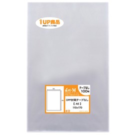 アート・エム 1up商品【国産】テープなし【100枚】A6【 A6用紙 / ポストカード用 】透明OPP袋（透明封筒）110x170mm