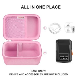 Estuche rígido de transporte para máquina etiquetadora Bluetooth SUPVAN T50M Pro, soporte de viaje de almacenamiento de etiquetas, cable de carga, man