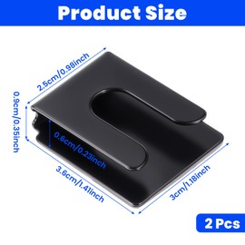 Mabor 2Pcs Radio Microphone Hanger with Adhesive Back, CB Mic Holder Mount, Black Metal Car Mic Hanger, Universal Radio Mic Clip Holder for Cars Homes Offices 36 x 30 x 9 mm