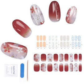 BIBII Gel Nail Seal, Curing Type, Nail Seal, Gel Nail, Just Paste On, Handmade, 24 Pieces Set, Easy Nails, Popular Design, Gel Nail Seal, Gel Nail DIY Kit, Suitable for Nail Art Beginners, Gel Nail