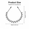 6 Pcs Zigzag Headbands, Black Wavy Metal Hair Bands with