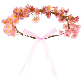 Yuanchu Flower Crown Hair Wreath Girls, Forest Fairy Hair Accessories Women's Flower Wreath Hair Flower Headband Artificial Flowers Hair Band Wedding Boho Headband Flower Headband Garland Headdress