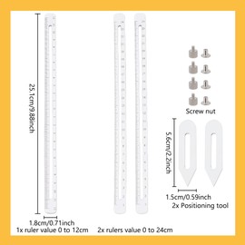 WEBEEDY Pottery Throwing Gauge Set for Measuring Height and Width, Pottery Measuring Combination Tools Set, Adjustable Pottery Ruler, Clay Measuring Tool