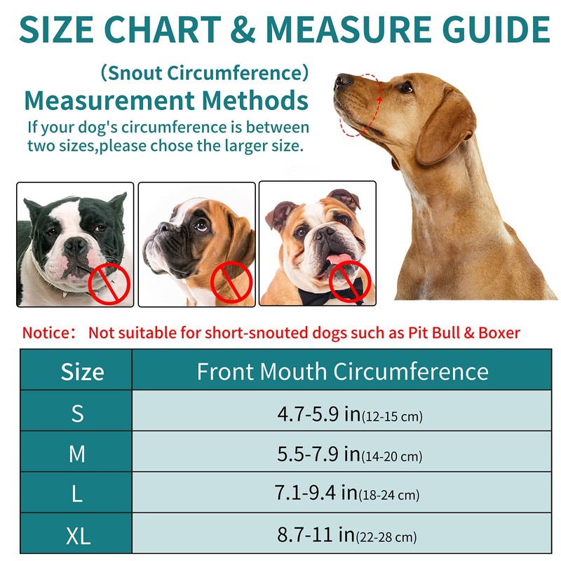 WONDAY Nylon Dog Muzzle for Small Medium Large Sized Dogs,