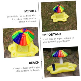Totority 1pc Inflatable Pool Cooler and Floating Drink Holder Toy for Hot Tub Swimming Pool and Beach Parties Easy Inflation Rainbow