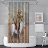 Funny Cowboy Cat Shower Curtain Set 72 X 72 Inch