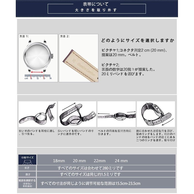 BINLUN Watch Band, Nylon Belt, Thick, 18mm 20mm 22mm 24mm