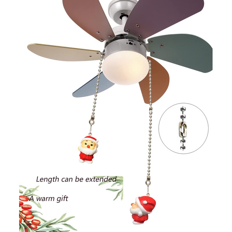 OMYZERO 12inch Ceiling Fan Pull Chain Father Christmas Charm Pendant